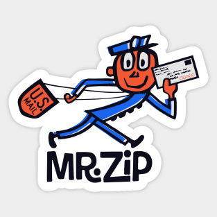 Mr. Zip Zippy T-Shirt – USPS Retro Mailman Design – Postal Worker Gift Sticker